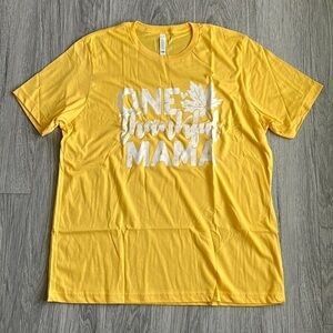 One Thankful Mama Yellow and White Graphic Tee